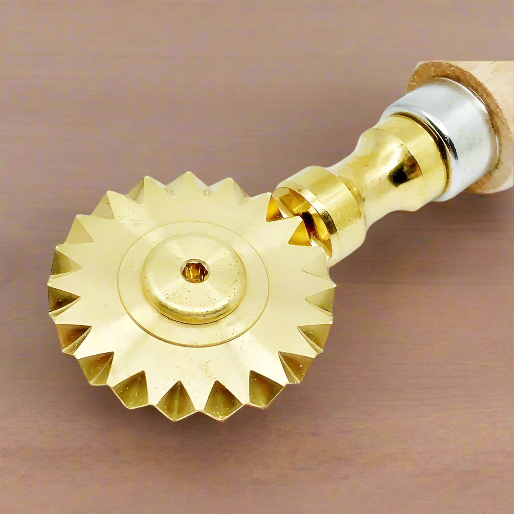 Brass Fluted Pasta Wheel