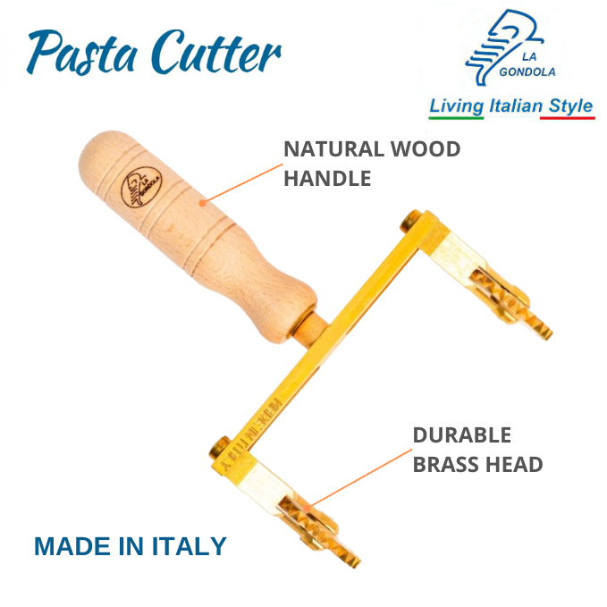 LaGondola Double Adjustable Festooned Pasta Cutter Wheel